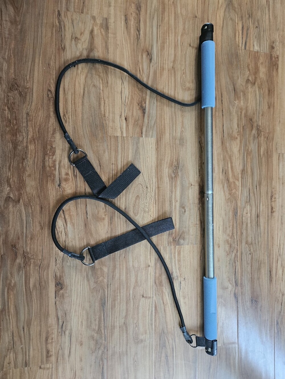 Portable Pilates Bar with Blue Foam Handles